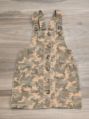 Wonder Nation Girls Camo Overall Romper Size 2T Adjustable Straps Button Front